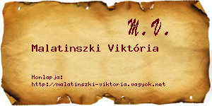 Malatinszki Viktória névjegykártya